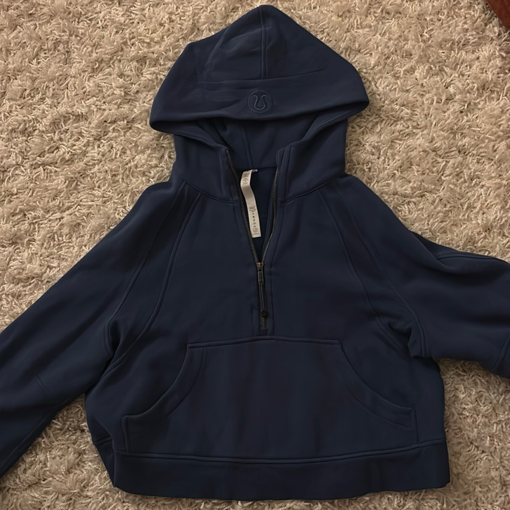 Blue Lululemon Scuba Oversized Half-Zip Hoodie 
Size:M/L